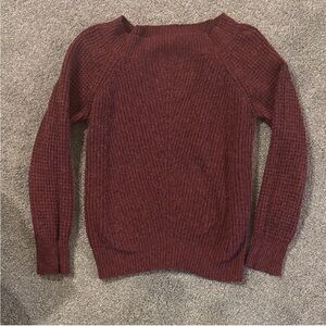 LOFT Rich Maroon Crew Neck Sweater